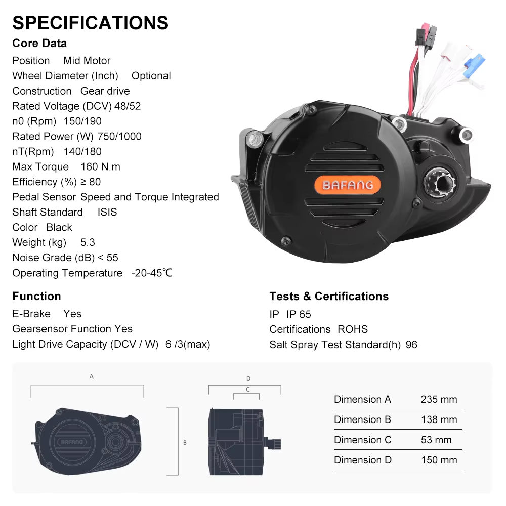 E-bike Bafang M620 G510 48/52V - Mid Drive Conversion Kit 1000W recensie en prijs